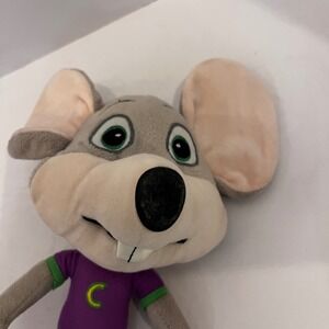 Chuck E Cheese Plush Toy Mouse Character Purple Shirt Jeans Red Shoes